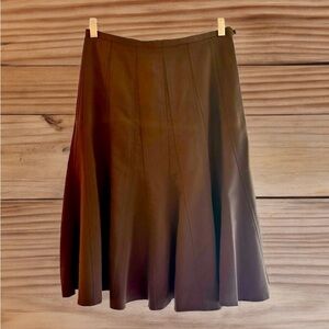 Chocolate Brown Flared Midi Skirt Preppy Academia Women's, 6
